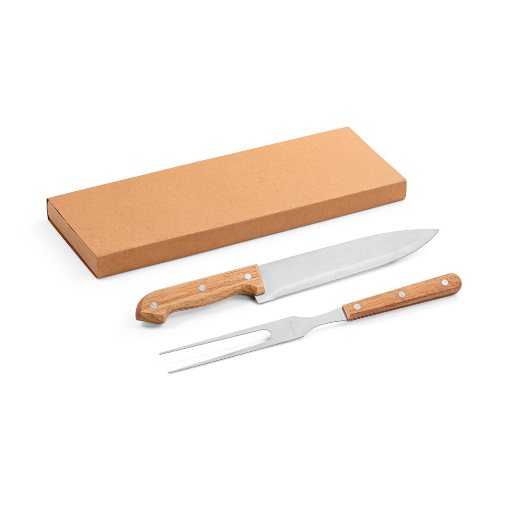 SALSA. Dwuczęściowy zestaw do grillowania ze stali nierdzewnej i bambusa P034797S