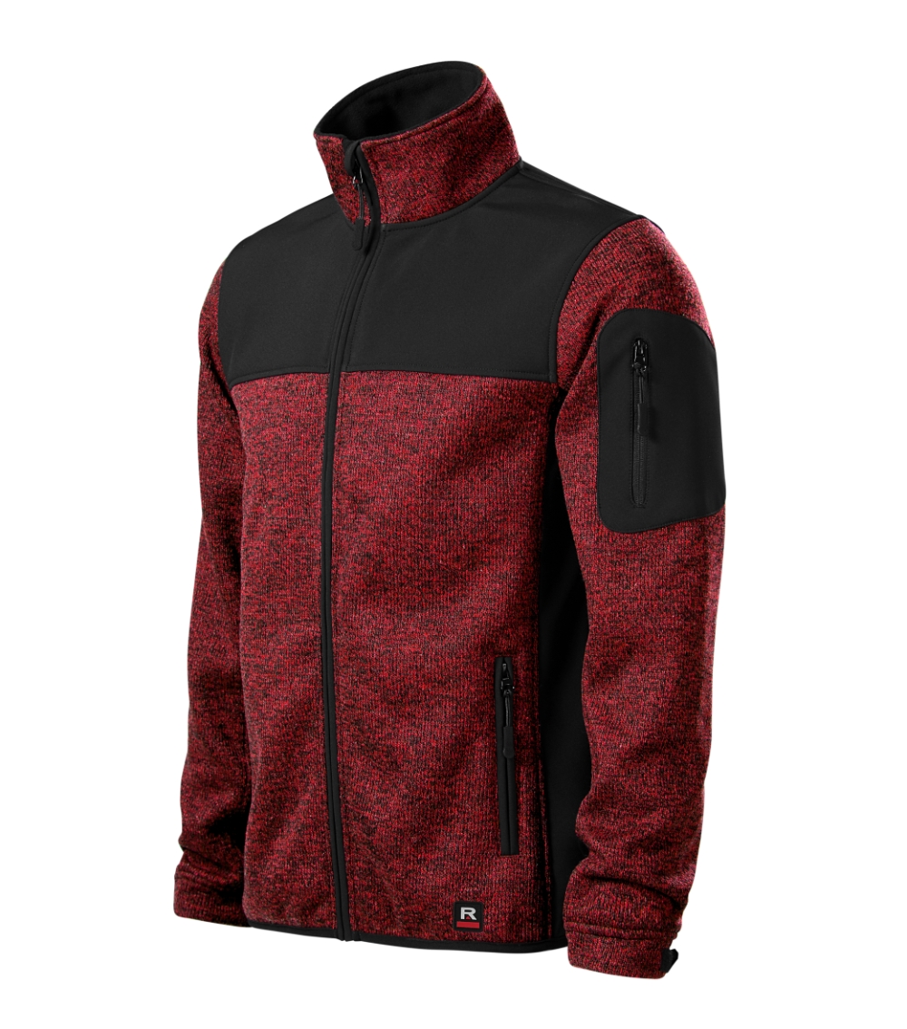 Softshell kurtka męska Casual P027072F knit marlboro red
