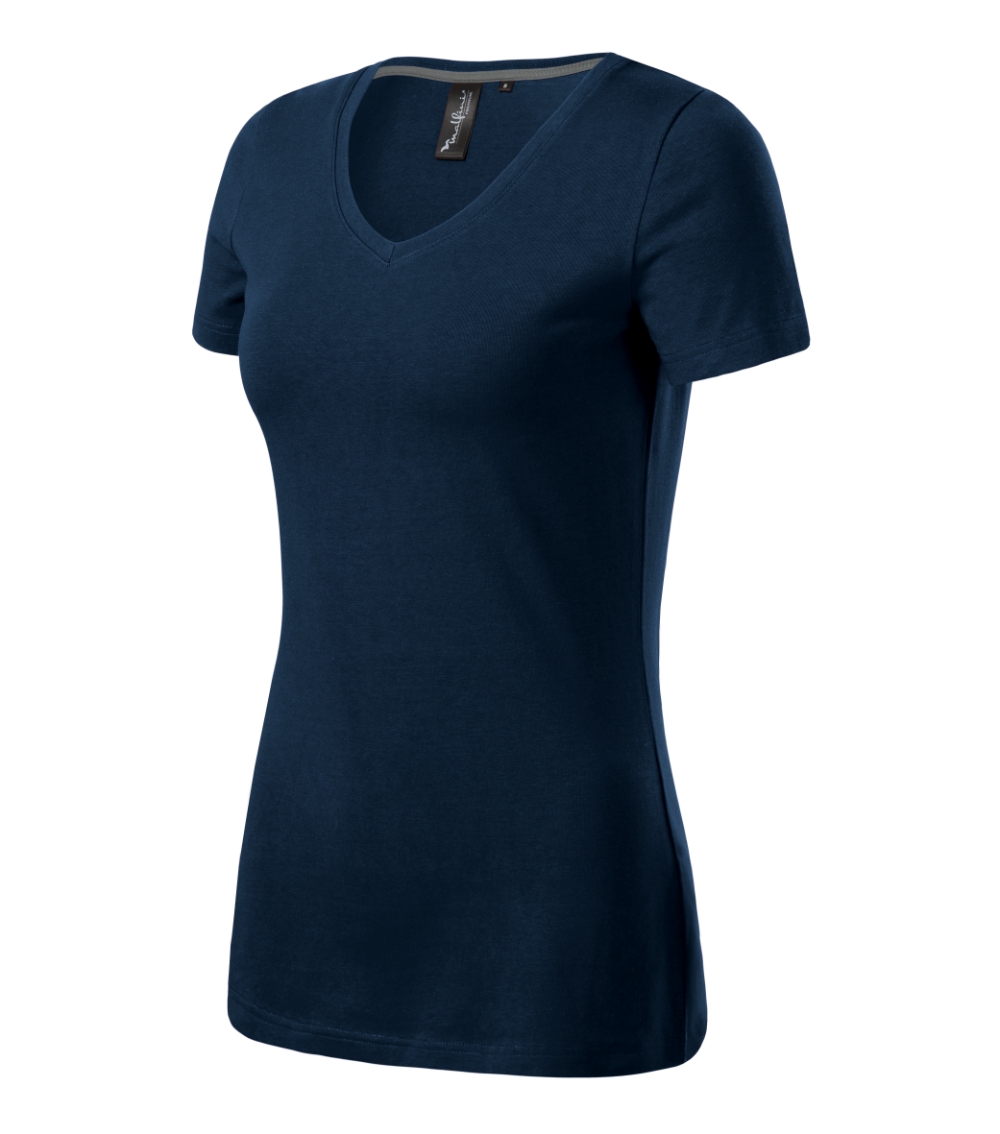 Koszulka damska Action V-neck P066730F granatowy