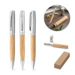 FUJI. Bambusowy i metalowy długopis z etui P046489S