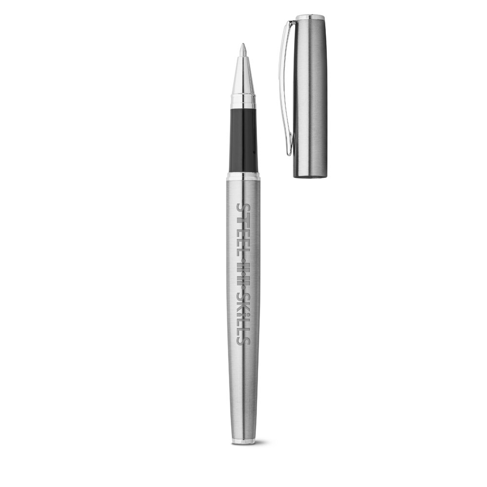 ELLA. Zestaw długopisu i pióra kulkowego z korpusem ze stali nierdzewnej (53% rSS) i klipsem P083101S