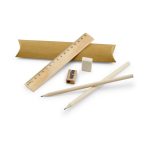 RHOMBUS. Zestaw szkolny: linijka, ołówek, gumka i temperówka P035890S