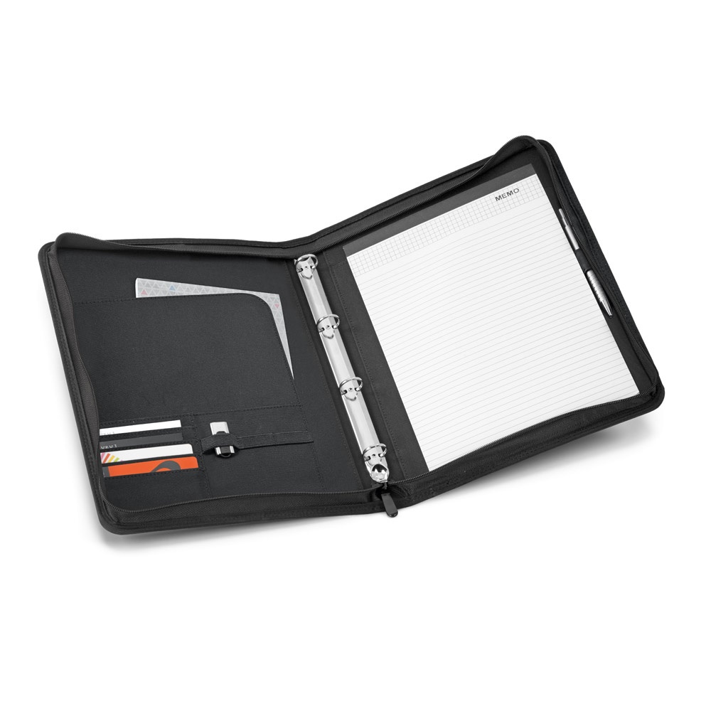 AUSTER. Teczka A4 z materiału 600D z blokiem kartek w linie P035942S