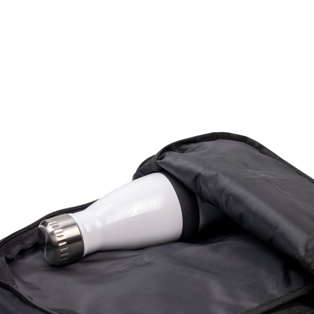 DELFOS. Plecak z materiału 300D poliestru pochodzącego i 600D poliestru pochodzącego z pojedynczym paskiem, z podszewką z poliestru 210D z recyklingu P046521S