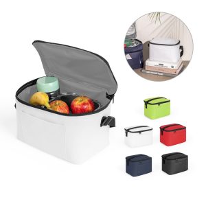 CANCUN. Torba termiczna z poliestru z recyklingu 600D z regulowanym paskiem 7 L P097483S ST-92380-W