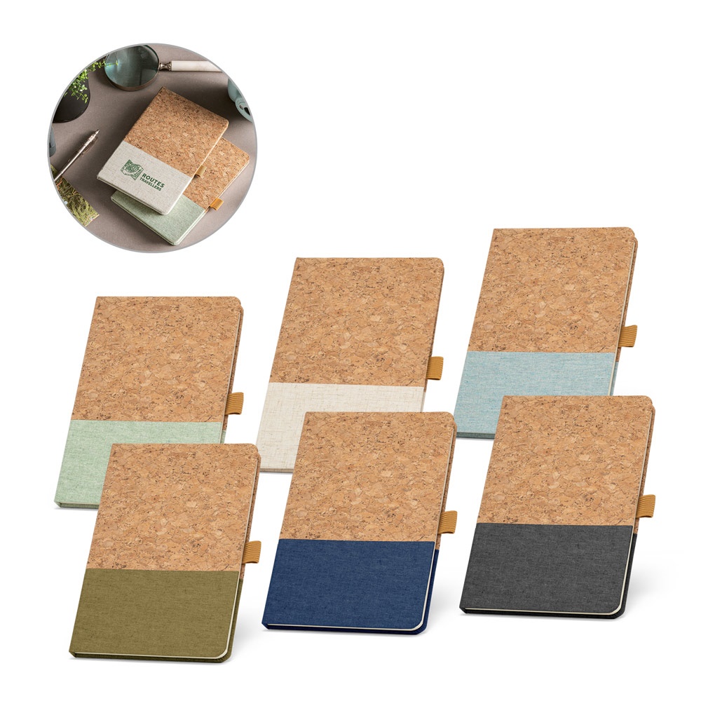 KLEE. Notatnik A5 z korka i płótna z kartkami w linie P036583S ST-93277-W