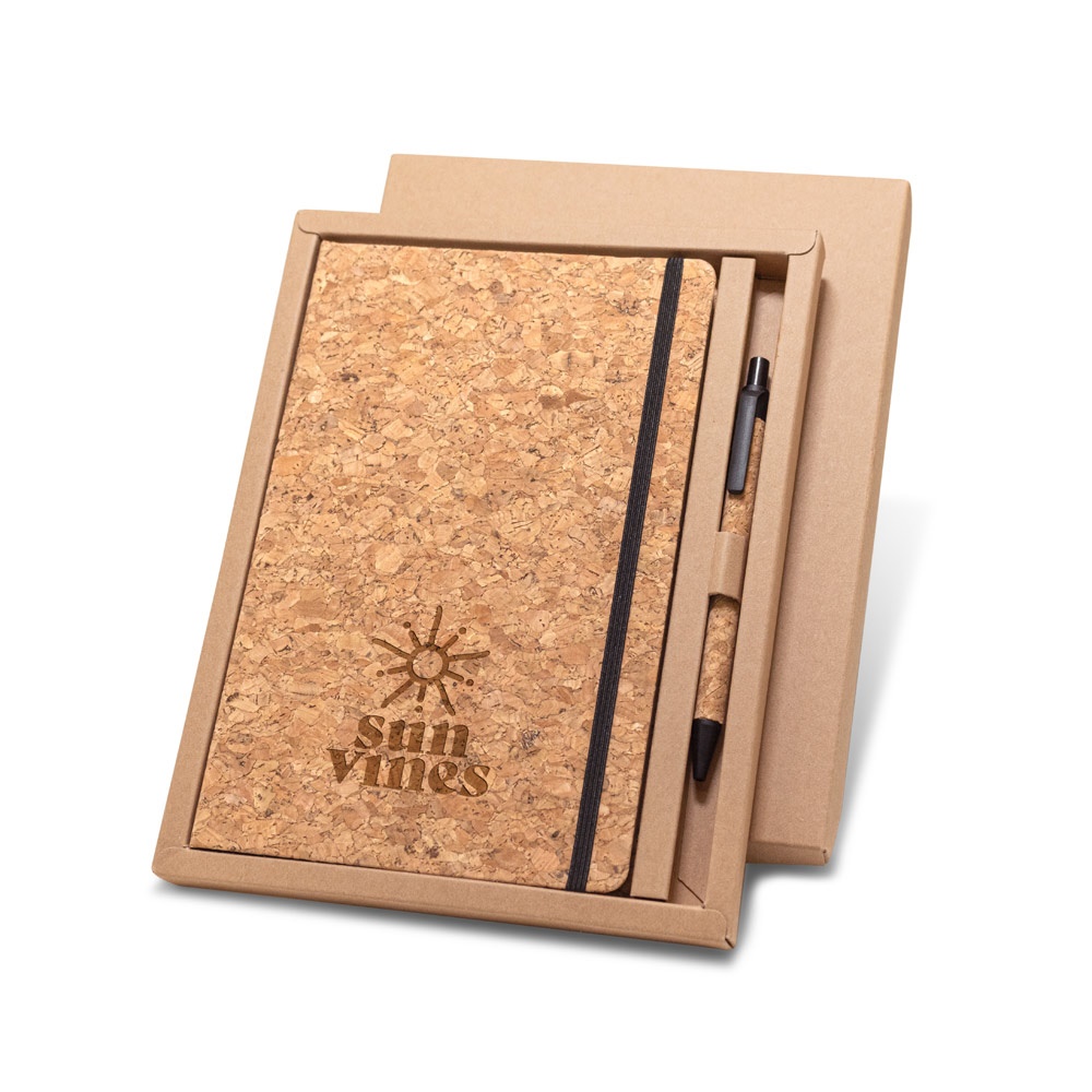 FREUD. Notatnik A5 i długopis z elementami z korka P041134S