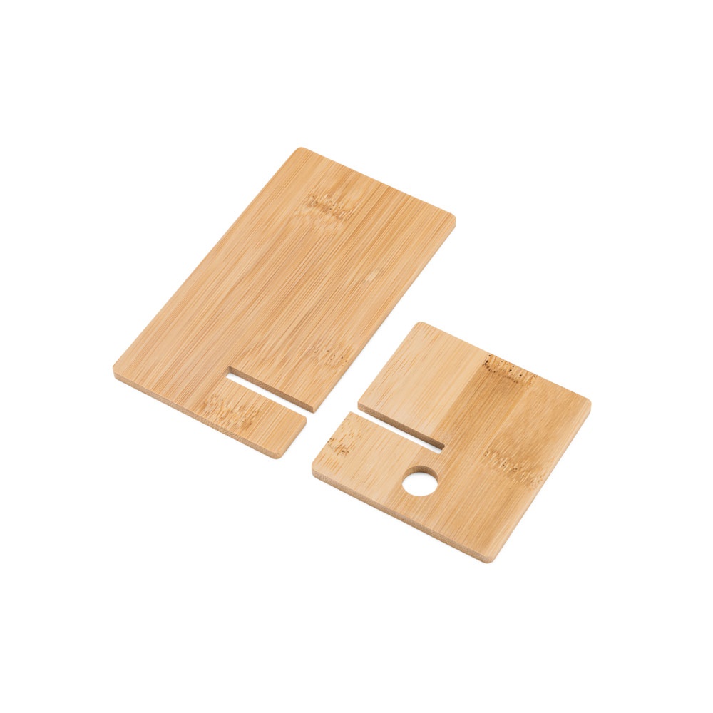 GALEN. Bambusowy uchwyt na telefon komórkowy, rozkładany na dwie części P097545S