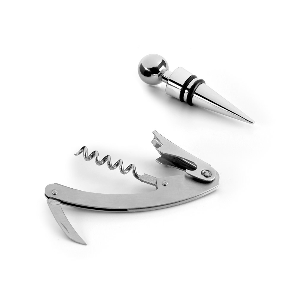 BARREL. Zestaw do wina wykonany z cynku i stali nierdzewnej P037169S