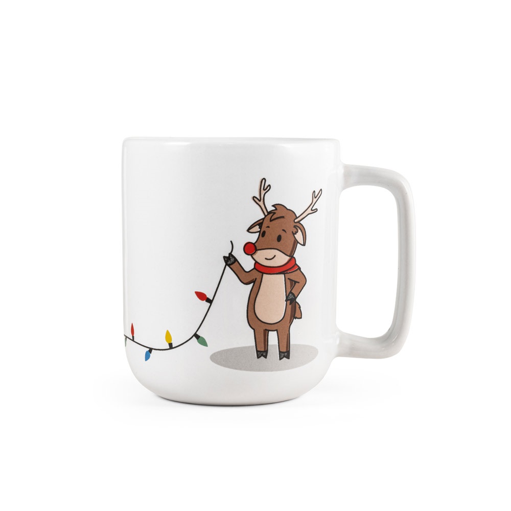REINDEER. Kubek z nadrukiem świątecznym 330 ml P083139S