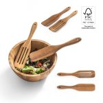 BATALI. Zestaw dwóch sztućców z drewna akacjowego P083159S
