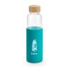 DAKAR. Bamboo and borosilicate glass bottle 600 mL P037423S błękitny