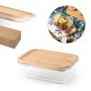 PORTOBELLO. Lunch Box. Hermetyczne pudełko ze szkła borokrzemowego z bambusową pokrywką 1000 ml P037515S