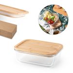 PORTOBELLO. Lunch Box. Hermetyczne pudełko ze szkła borokrzemowego z bambusową pokrywką 1000 ml P037515S