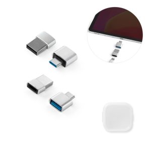 MINSKY. Zestaw 2 aluminiowych adapterów USB-A / USB-C P041225S ST-97090-127