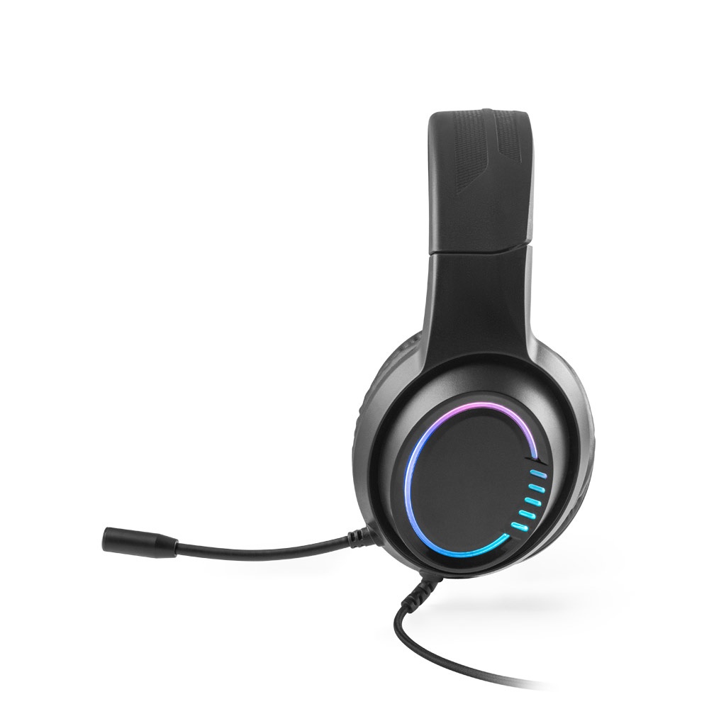 Thorne Headset RGB. Słuchawki ABS z 2-metrowym kablem, mikrofonem i diodami LED RGB P054218S