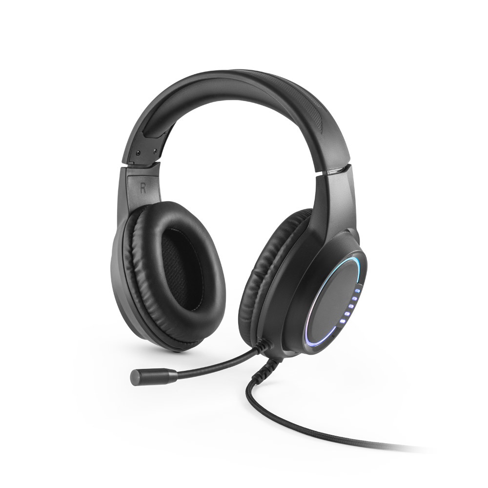 Thorne Headset RGB. Słuchawki ABS z 2-metrowym kablem, mikrofonem i diodami LED RGB P054218S