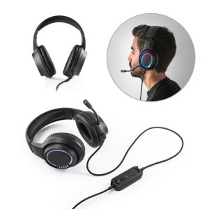 Thorne Headset RGB. Słuchawki do gier ABS z 2-metrowym kablem, mikrofonem i diodami LED RGB P054218S ST-97135-103