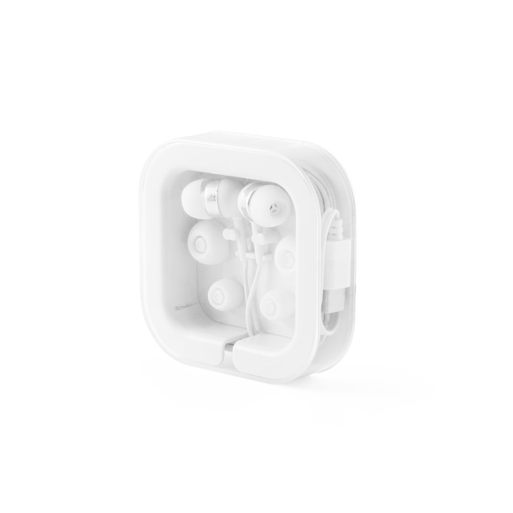 PRESLEY. Słuchawki douszne z 1.2-metrowym kablem USB-C i wbudowanym mikrofonem ABS P054223S biały