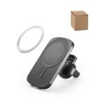 KOCH. Samochodowy uchwyt na smartfon z bezprzewodową ładowarką magnetyczną 15W ze ABS pochodzącego z recyklingu (100% rABS) P097605S