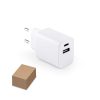 WEGENER. Zasilacz z portem USB-A 18W i USB-C 20W wykonany w ABS pochodzącego z recyklingu (100% rABS) P097611S