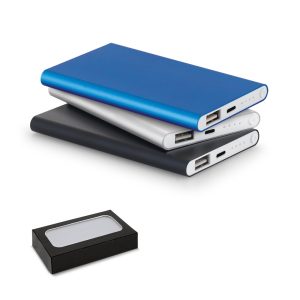 MARCET. Power bank slim 4'000 mAh z ABS z recyklingu (70% rABS) i aluminium z recyklingu (30% rAL) P037774S ST-97344-W