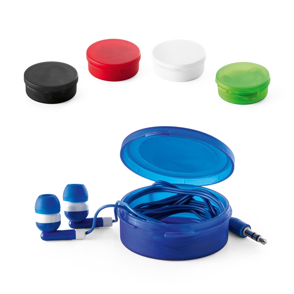 GERMAIN. Słuchawki douszne z 1.2-metrowym kablem ABS P037788S ST-97358-W