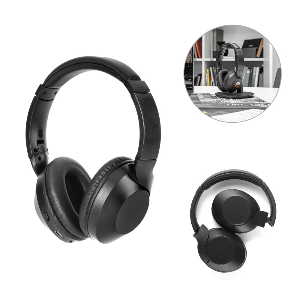 HENDRIX. Składane słuchawki bezprzewodowe z baterią o żywotności 20 godzin wykonaną w ABS pochodzącego z recyklingu (100% rABS) P097628S ST-97426-103