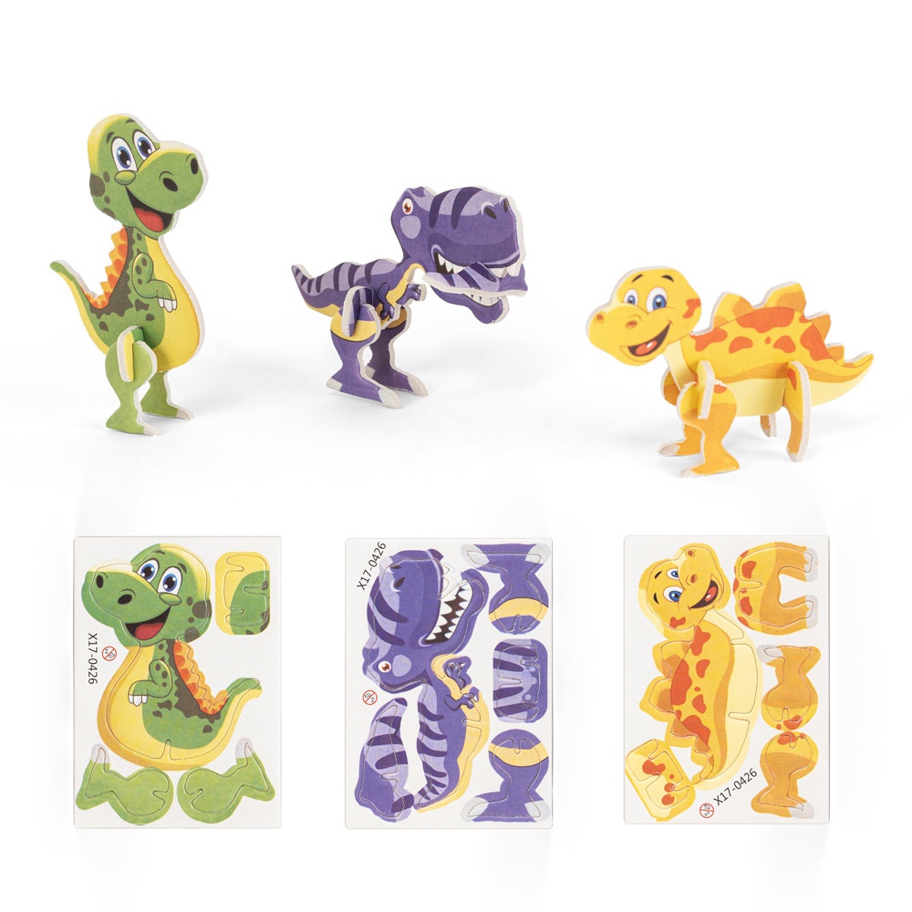 DINOSAURUS. Puzzle 3D z papieru w kształcie dinozaura P097631S ST-98152-160