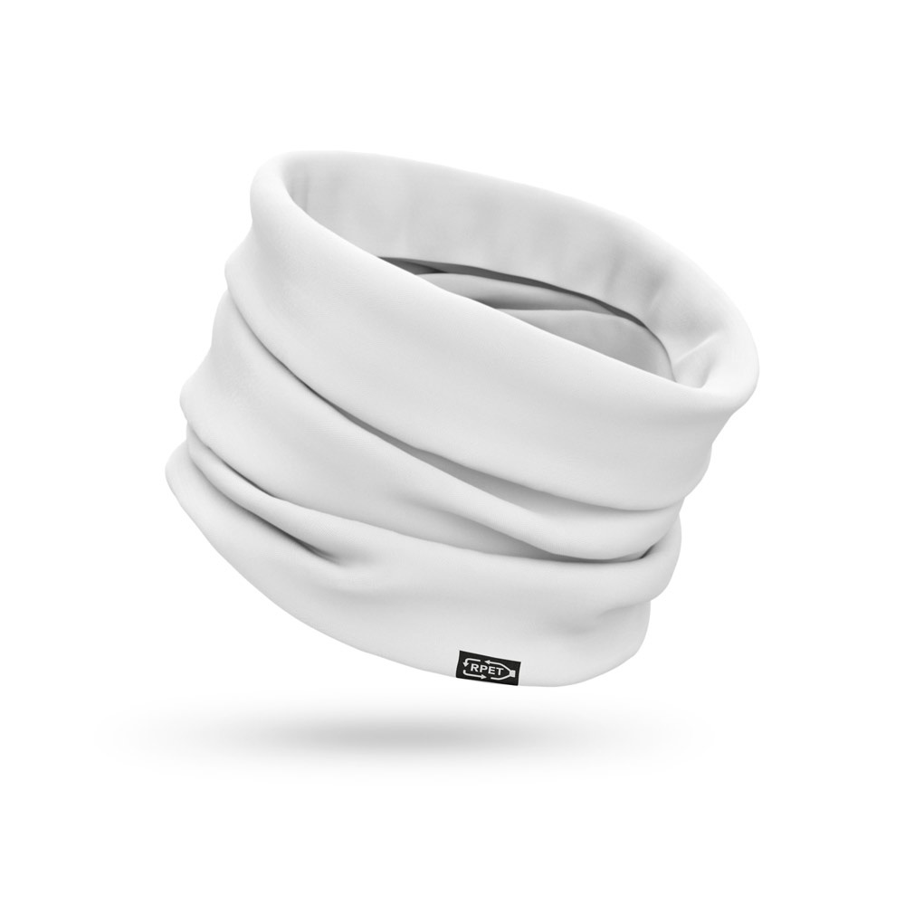 KOLKATA. Bandana wielofunkcyjna poliestru pochodzącego (100% rPET) (120 g/m²) P041287S biały KOLKATA. Bandana wielofunkcyjna poliestru pochodzącego (100% rPET) (120 g/m²) P041287S biały