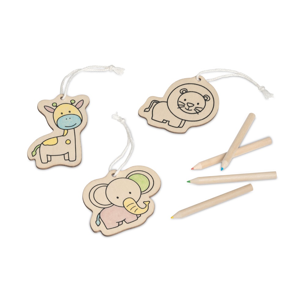 FAUNE. Drewniany zestaw do kolorowania dla dzieci P038443S