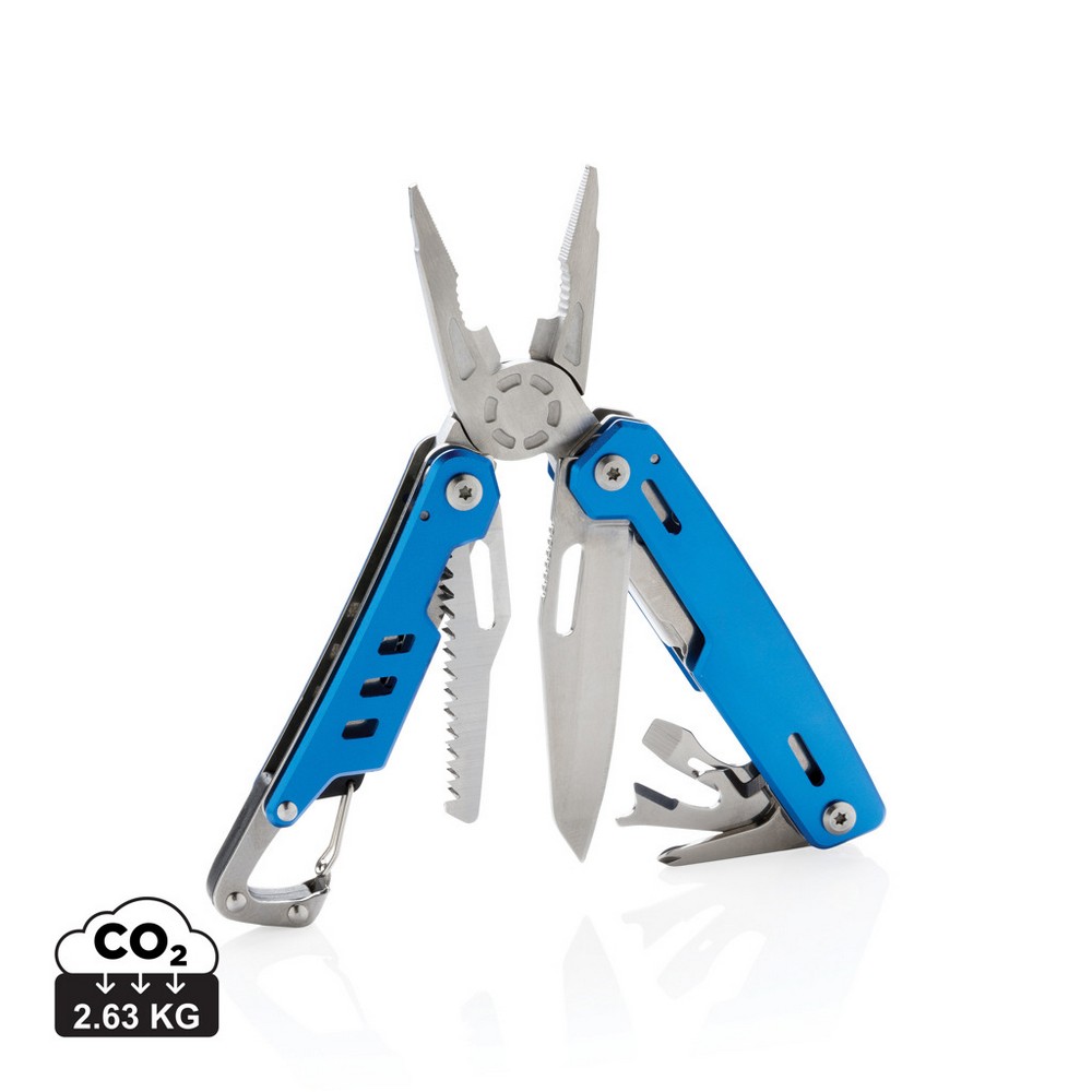 Narzędzie wielofunkcyjne z karabińczykiem Solid, 11 el. P008885X niebieski Narzędzie wielofunkcyjne z karabińczykiem Solid, 11 el. P008885X niebieski