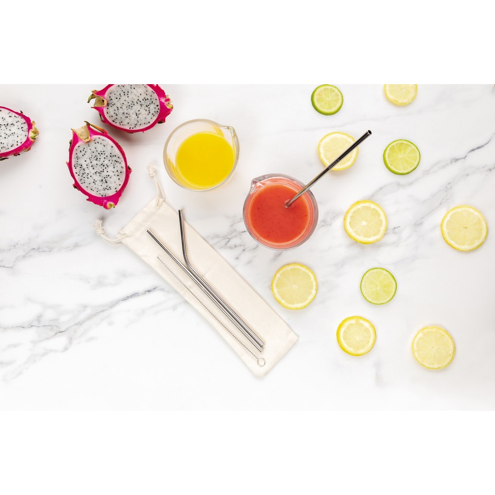 Zestaw 3 słomek ze stali nierdzewnej P010160X