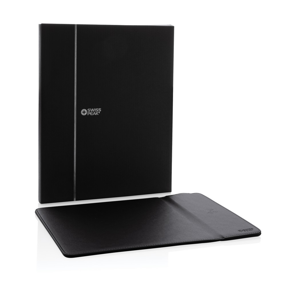 Podkładka pod mysz Swiss Peak, ładowarka bezprzewodowa 10W, PU z recyklingu P044034X