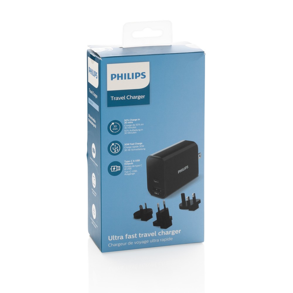 Uniwersalna ładowarka Philips 30W, adapter podróżny P010485X