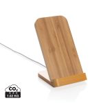 Bambusowa ładowarka bezprzewodowa 5W, stojak na telefon P042630X