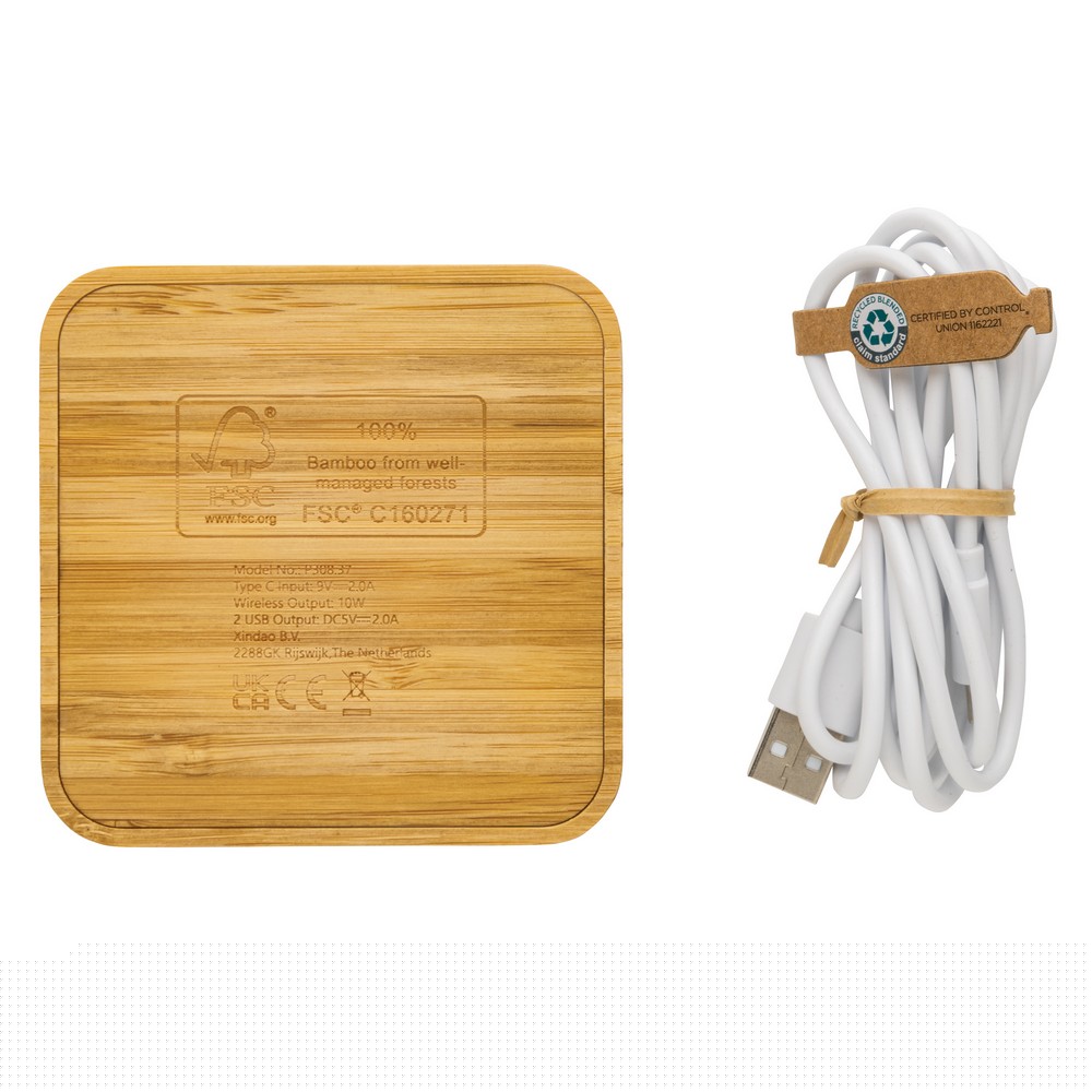 Bambusowa ładowarka bezprzewodowa 10W P044959X