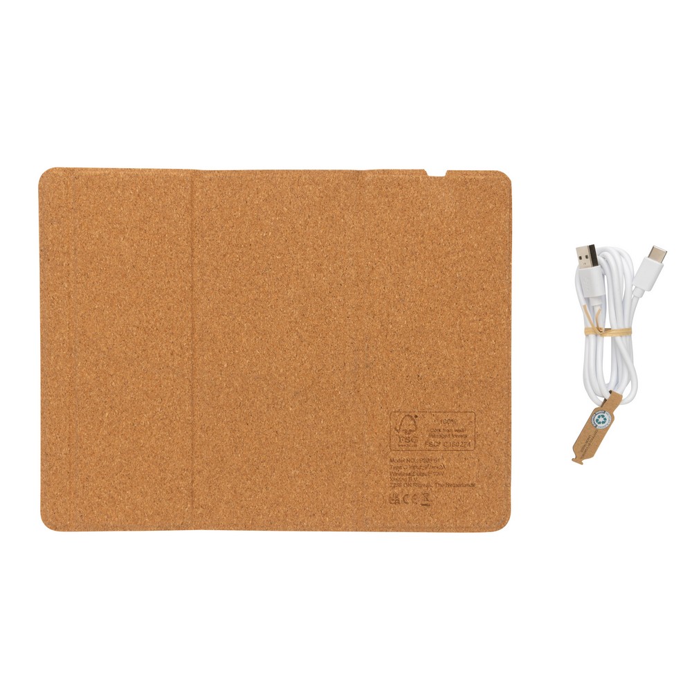 Korkowa podkładka pod mysz, ładowarka bezprzewodowa 10W P047353X