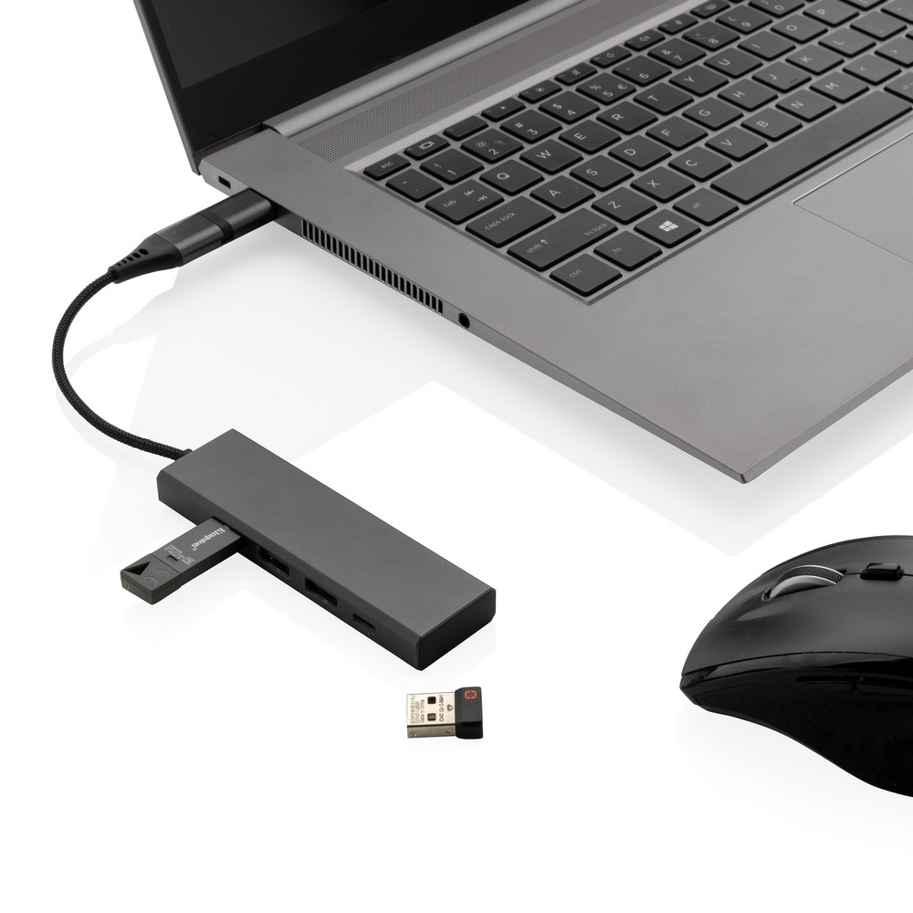 Hub USB 2.0 z USB C, aluminium z recyklingu P047355X
