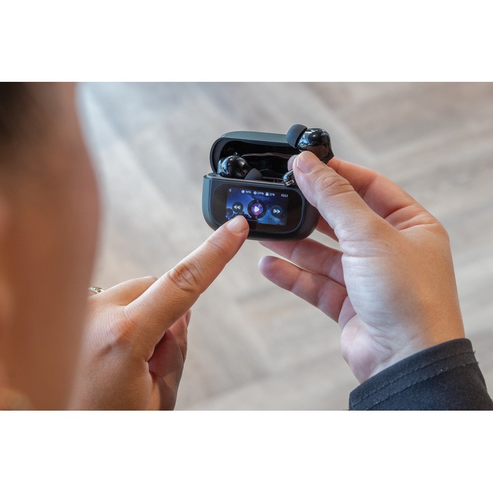 Douszne słuchawki bezprzewodowe z wyświetlaczem dotykowym Airtune ANC P101661X