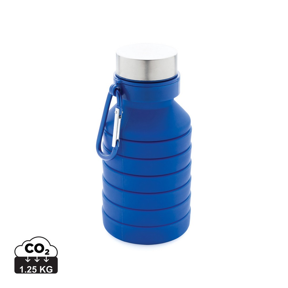 Składana butelka sportowa 550 ml z karabińczykiem P009748X niebieski