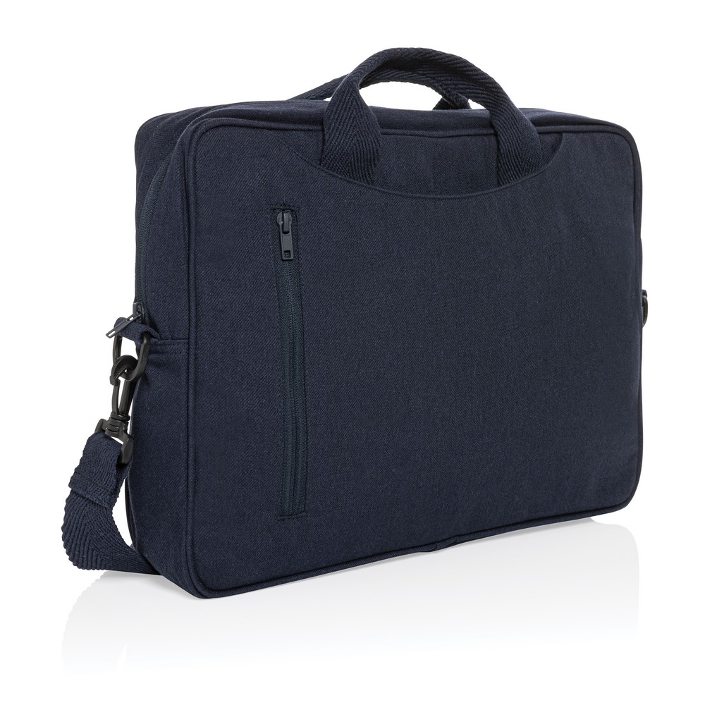 Torba na laptopa 15,4" AWARE™ Laluka, bawełna z recyklingu P054716X granatowy