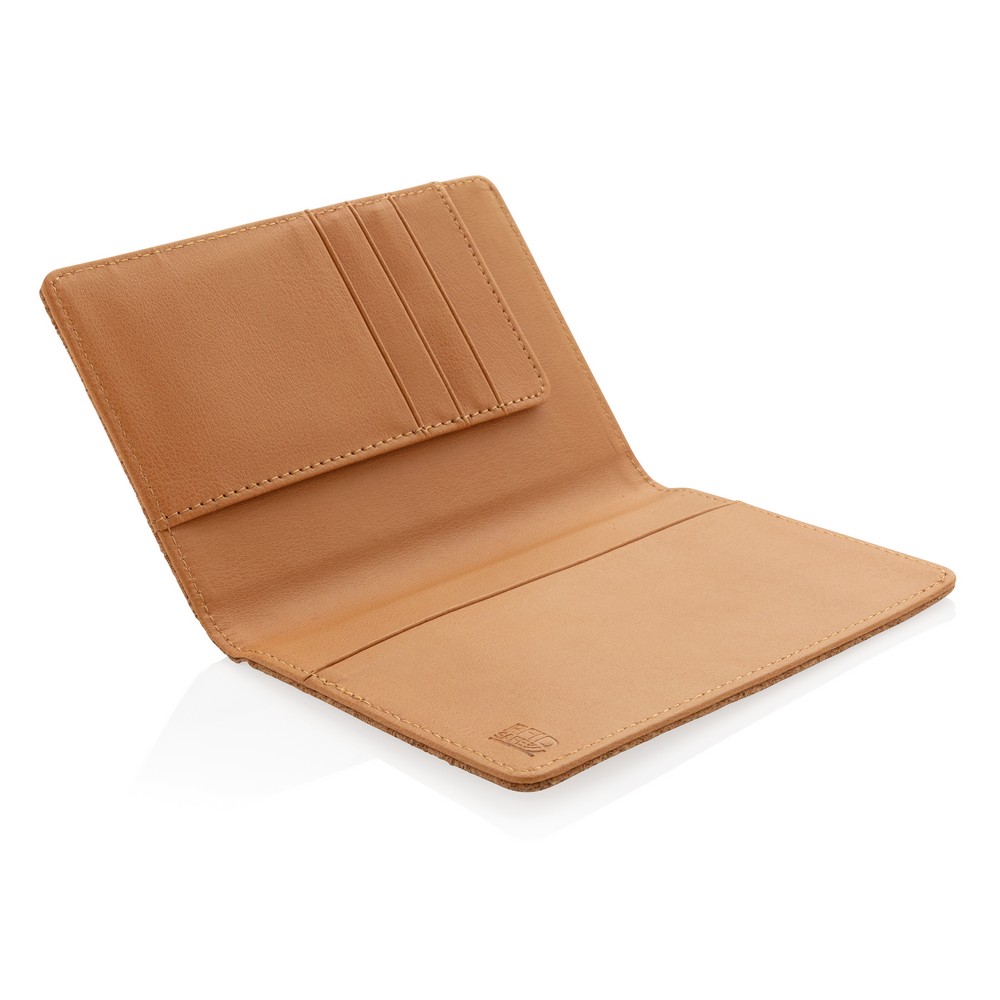 Korkowe etui na karty kredytowe i paszport, ochrona RFID P009073X