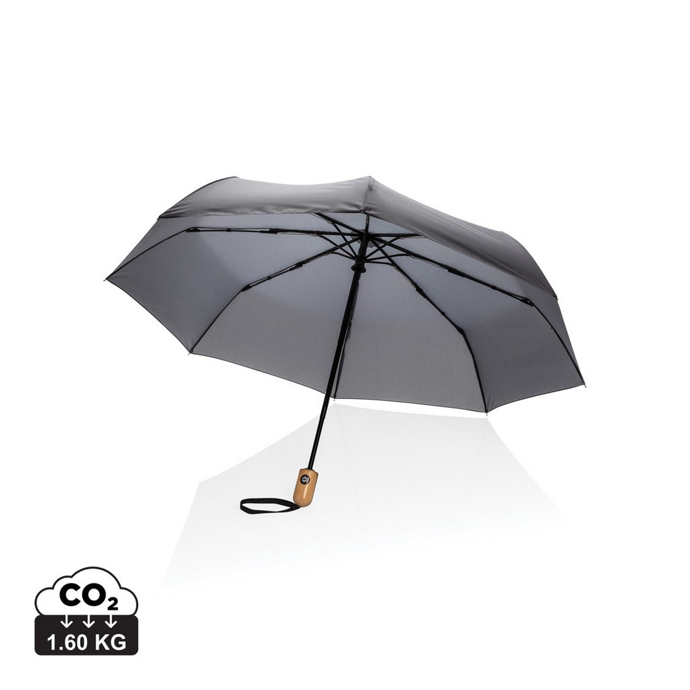 Bambusowy parasol automatyczny 21" Impact AWARE™ rPET P010582X antracytowy