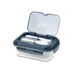 Szklany lunch box ze sztućcami Lagos 1000 ml P001578R RO-R08444.02 Szklany lunch box ze sztućcami Lagos 1000 ml P001578R RO-R08444.02