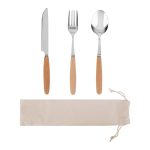 Sztućce stalowe w woreczku Nantes P038634R