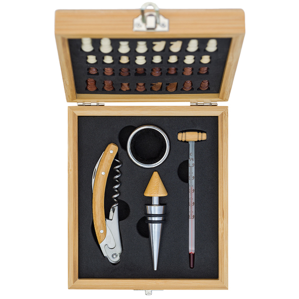 Zestaw do wina z szachami Abruzzo P051589R