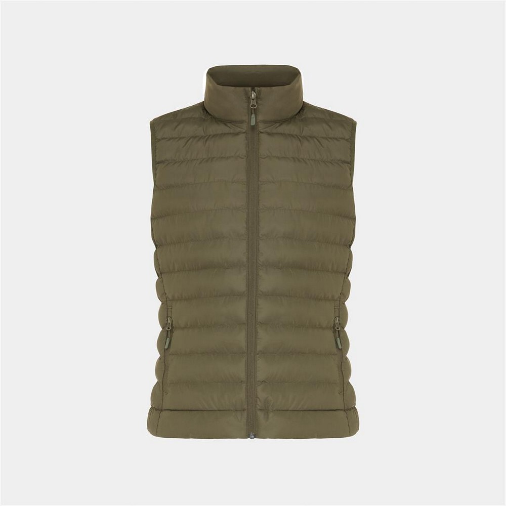 Damski bezrękawnik Iqoniq Meru, poliester z recyklingu P054696X khaki