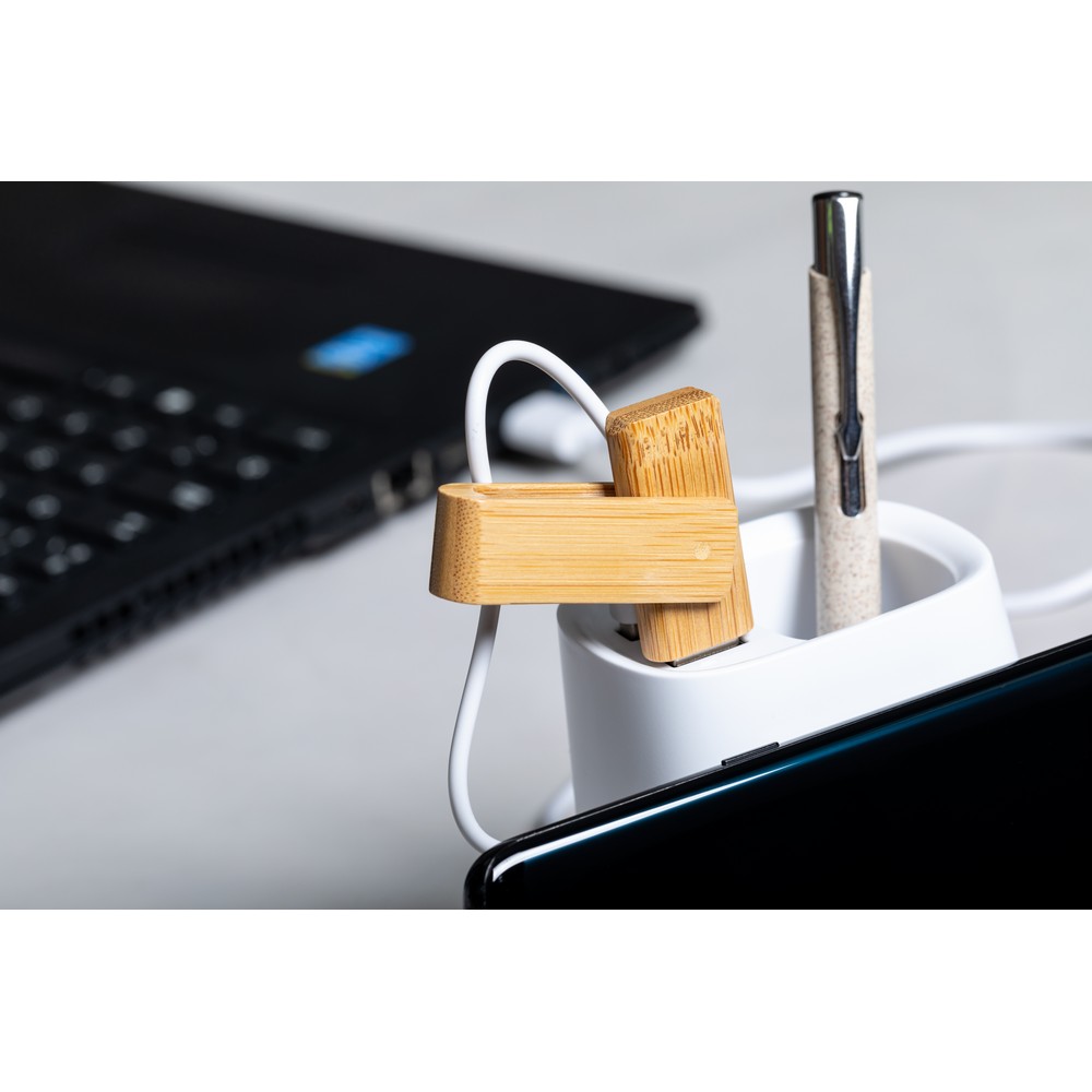 Ładowarka bezprzewodowa 5W, hub USB, pojemnik na przybory do pisania, stojak na telefon P009949X