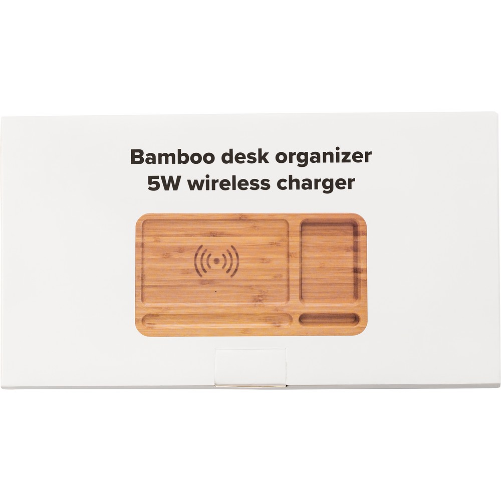 Bambusowy organizer na biurko, ładowarka bezprzewodowa 5W P010441X 4 Bambusowy organizer na biurko, ładowarka bezprzewodowa 5W P010441X
